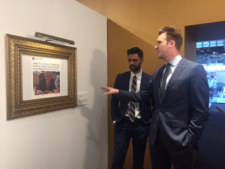 Hasan Minhaj and Jordan Klepper with the masterwork “Taco Bowls” (Photo: Esther Zuckerman)